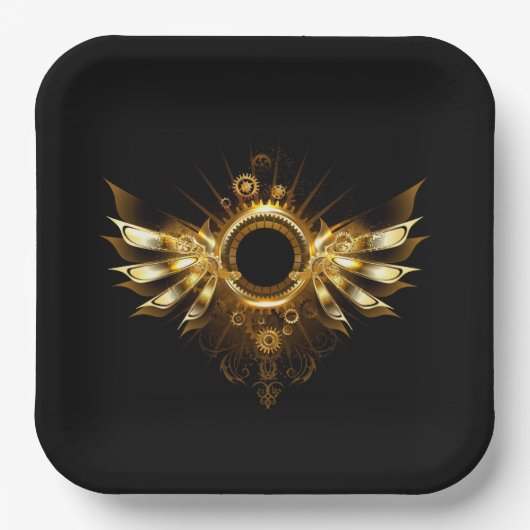 Assiettes En Carton Ailes de Steampunk (Recto)