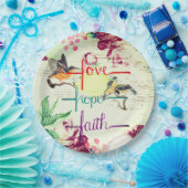 Assiettes En Carton Aimer, Espérer, Plaques de papier de foi (Fête)