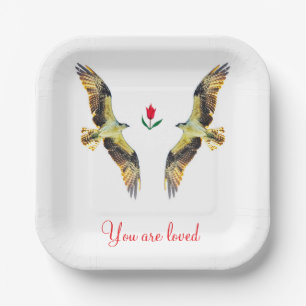 Assiettes En Carton Aimer les oiseaux. Ospreys