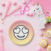 Assiettes En Carton Aimer les plaques de coloriage Emoji (Fête)