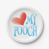 Assiettes En Carton Aimer Mon Pooch (Devant)