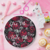 Assiettes En Carton Aimez-moi. Rose, rouge, roses rouges, aquarelle, p (Fête)