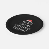 Assiettes En Carton Aimez-vous mon pyjama de Noël ? (Angle)