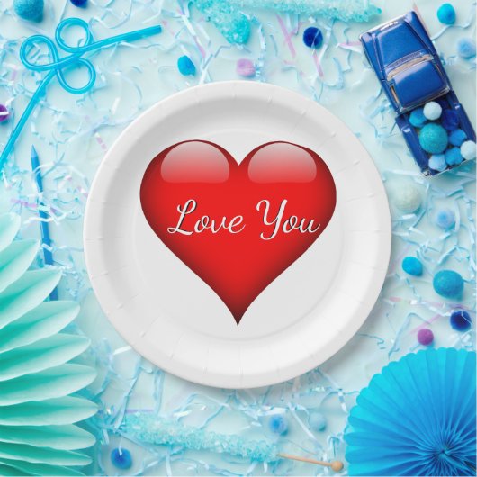 Assiettes En Carton Aimez-vous Plaques en papier coeur (Fête)