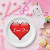 Assiettes En Carton Aimez-vous Plaques en papier coeur (Fête)