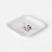 Assiettes En Carton Aimez-vous rose (Angulaire)