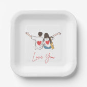 Assiettes En Carton Aimez-vous rose (Recto)