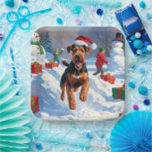 Assiettes En Carton Airedale Noël Festive Scène de neige (Fête)