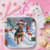 Assiettes En Carton Airedale Noël Festive Scène de neige (Fête)