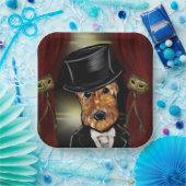 ASSIETTES EN CARTON AIREDALE TERRIER (Fête)