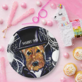 ASSIETTES EN CARTON  AIREDALE TERRIER        (Fête)