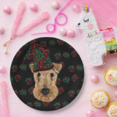 ASSIETTES EN CARTON AIREDALE TERRIER (Fête)