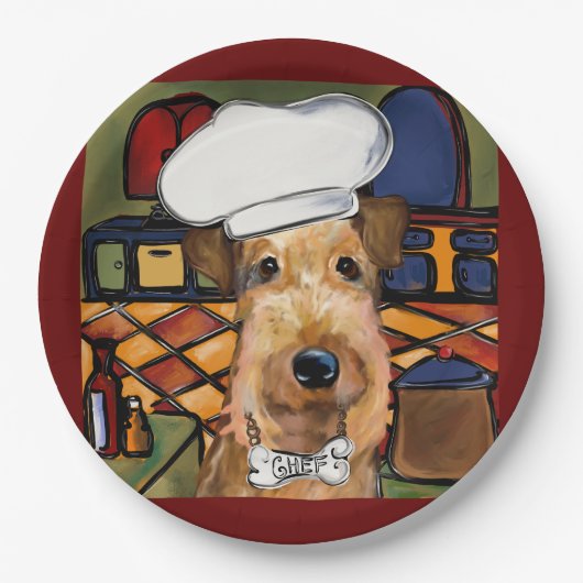 Assiettes En Carton Airedale Terrier (Devant)
