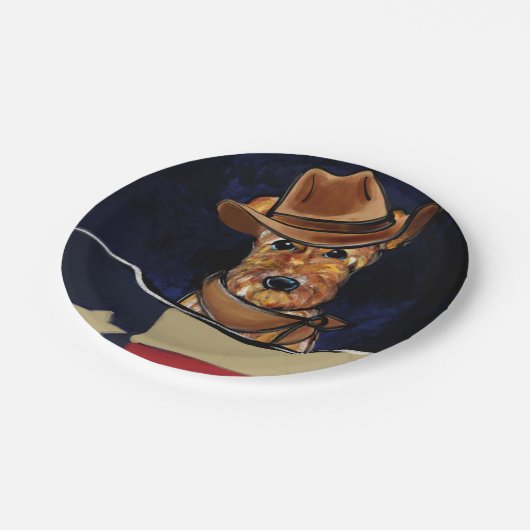 ASSIETTES EN CARTON AIREDALE TERRIER (Angle)