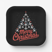 Assiettes En Carton Airplane Christmas Tree Pilot (Recto)