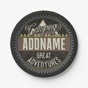 Assiettes En Carton AJOUT Personnalisé Family Camp Trip Camping Réunio