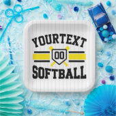 Assiettes En Carton AJOUT PERSONNALISÉ NOM Softball Player Varsity Tea (Fête)
