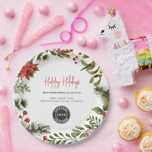 Assiettes En Carton Ajouter Business Logo Holidays Company Annual Even (Fête)