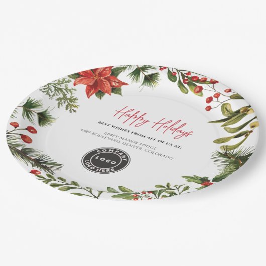 Assiettes En Carton Ajouter Business Logo Holidays Company Annual Even (Angle)