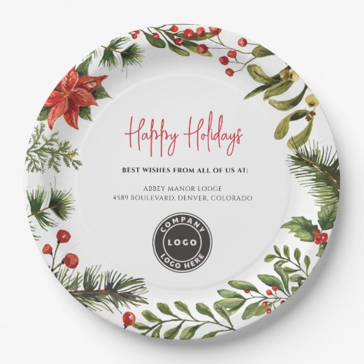 Assiettes En Carton Ajouter Business Logo Holidays Company Annual Even (Devant)