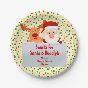 Assiettes En Carton Ajouter des snacks pour Père Noël Rudolph 7"