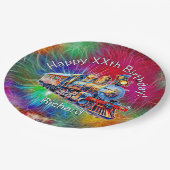 Assiettes En Carton Ajouter le nom Age, Steam Train fête d'anniversair (Angle)