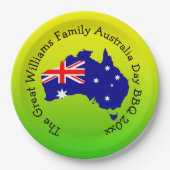 Assiettes En Carton Ajouter le nom Année, Australie Jour Vert Or pour (Devant)