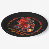 Assiettes En Carton Ajouter le nom Année, Texte - Feu Dragon Nouvel An (Angle)