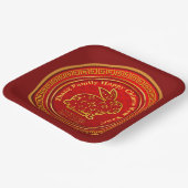 Assiettes En Carton Ajouter le nom Nouvel An Chinois 2023 Lapin Rouge (Angulaire)