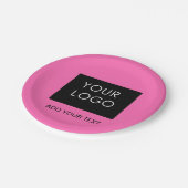 Assiettes En Carton Ajouter Logo Modern Pink Personnalisable Business (Angle)