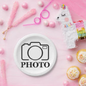 Assiettes En Carton Ajouter Mariage photo personnalisé Moderne Cute Él (Fête)