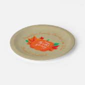 Assiettes En Carton Ajouter Nom de famille Texte Thanksgiving Citrouil (Angle)