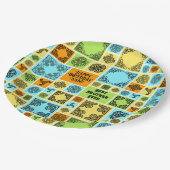 Assiettes En Carton Ajouter nom et relation Anniversaire Orange & Vert (Angle)