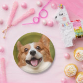 Assiettes En Carton Ajouter photo de chien personnalisé Customisé (Fête)