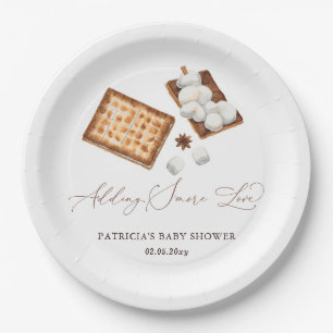Assiettes En Carton Ajouter S'more Love Baby shower neutre genre