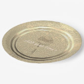 Assiettes En Carton Ajouter Texte Fleur de Daisy Or (Angle)