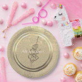 Assiettes En Carton Ajouter Texte Glaïeul Or   (Fête)