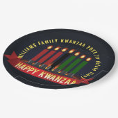 Assiettes En Carton Ajouter un nom Année Bougies Kwanzaa 9" (Angle)