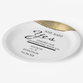 Assiettes En Carton Ajouter un nom Elle a dit Oui Gold Parties scintil (Angle)
