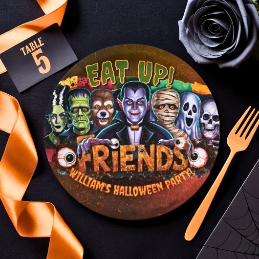 Assiettes En Carton Ajouter Vos Propres Mots Personnalisé Halloween Mo