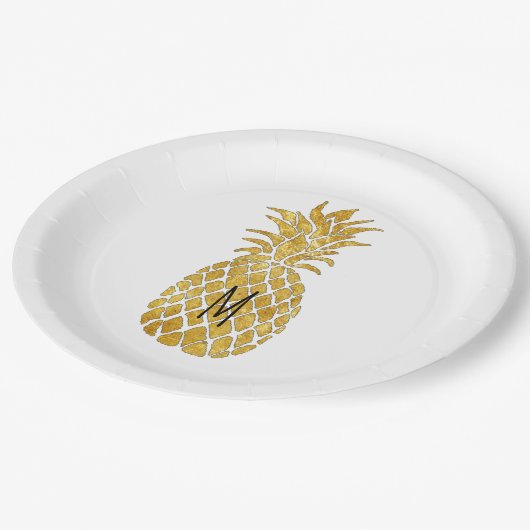 Assiettes En Carton ajouter votre ananas monogramme (Angle)