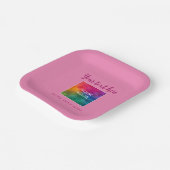 Assiettes En Carton Ajouter Votre Nom De Texte Photo Image Ici Carré R (Angulaire)