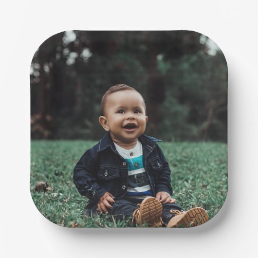 Assiettes En Carton Ajouter votre propre photo personnalisée (Recto)