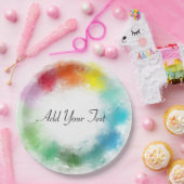 Assiettes En Carton Ajouter votre script de la main de texte Modèle co (Fête)