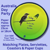 Assiettes En Carton Ajouter Votre Texte, Kookaburra Australia Day Part