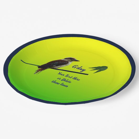 Assiettes En Carton Ajouter Votre Texte, Kookaburra Australia Day Part (Angle)