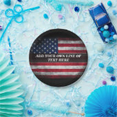 Assiettes En Carton Ajouter votre texte sur le drapeau américain (Fête)