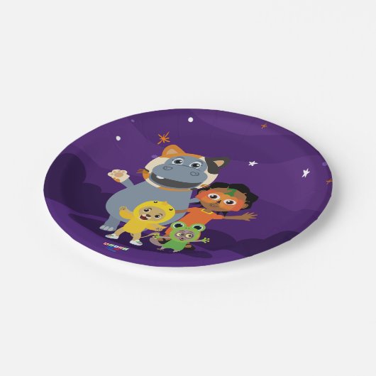 Assiettes En Carton Akili et ses amis Plaques de papier Halloween (Angle)