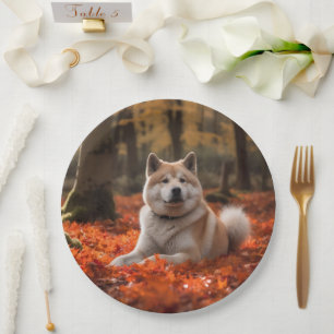 Assiettes En Carton Akita en automne Feuilles automne s'inspire