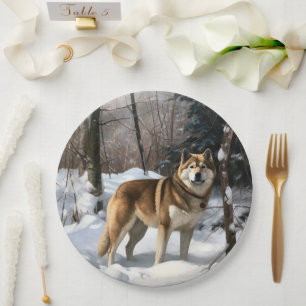 Assiettes En Carton Akita Laisser Neige Noël